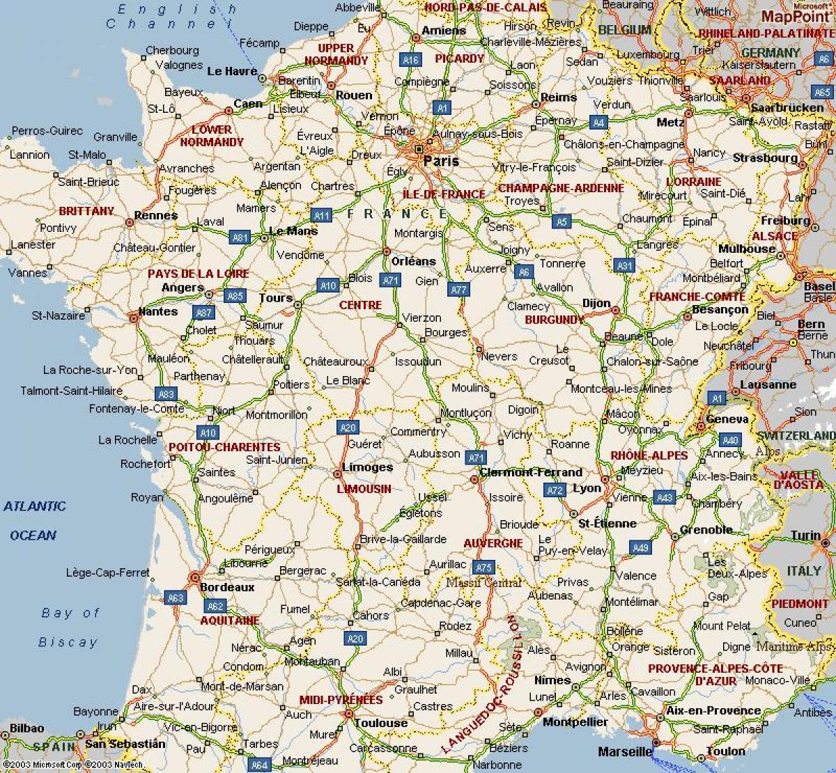 A4 mapa Francji - mapa A4 Francja (Île-de-France, Francja)