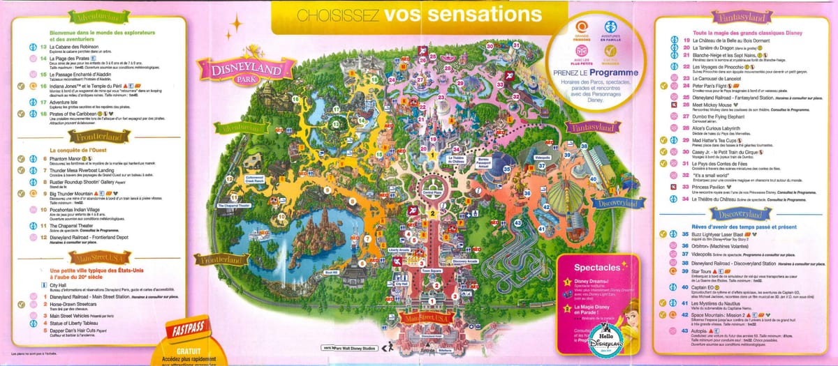 Paryski Disneyland park mapa