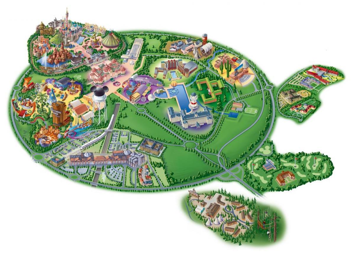 Paryski Disneyland park mapa