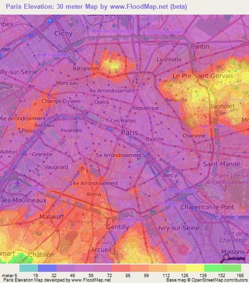 Mapa fizyczna Paryż