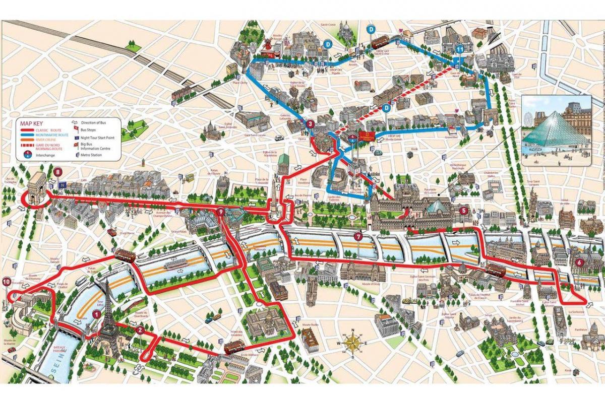 Paryż bus tour, biuro mapie