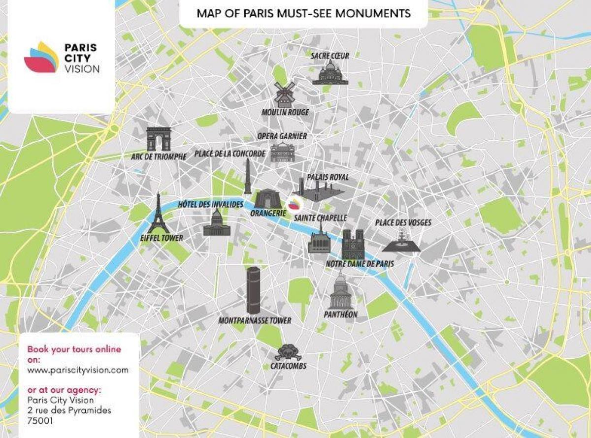 Mapa miasta Paryż, Francja
