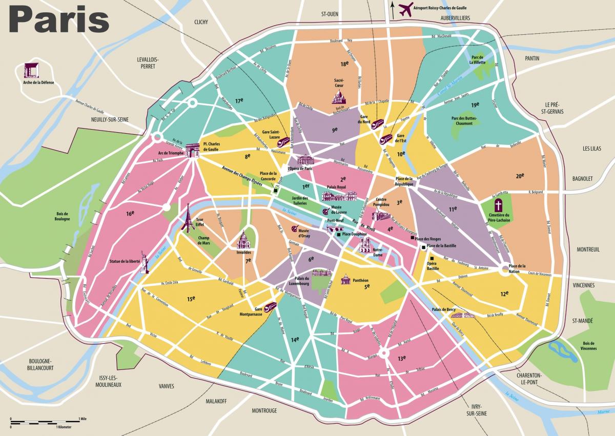 mapa Paryża