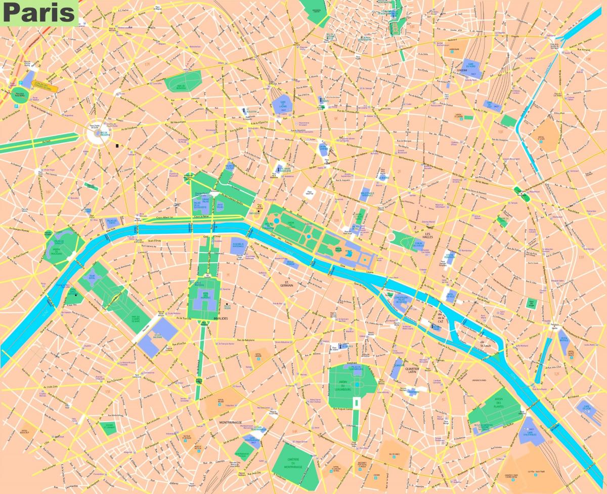 mapa ulic Paryża, Francja