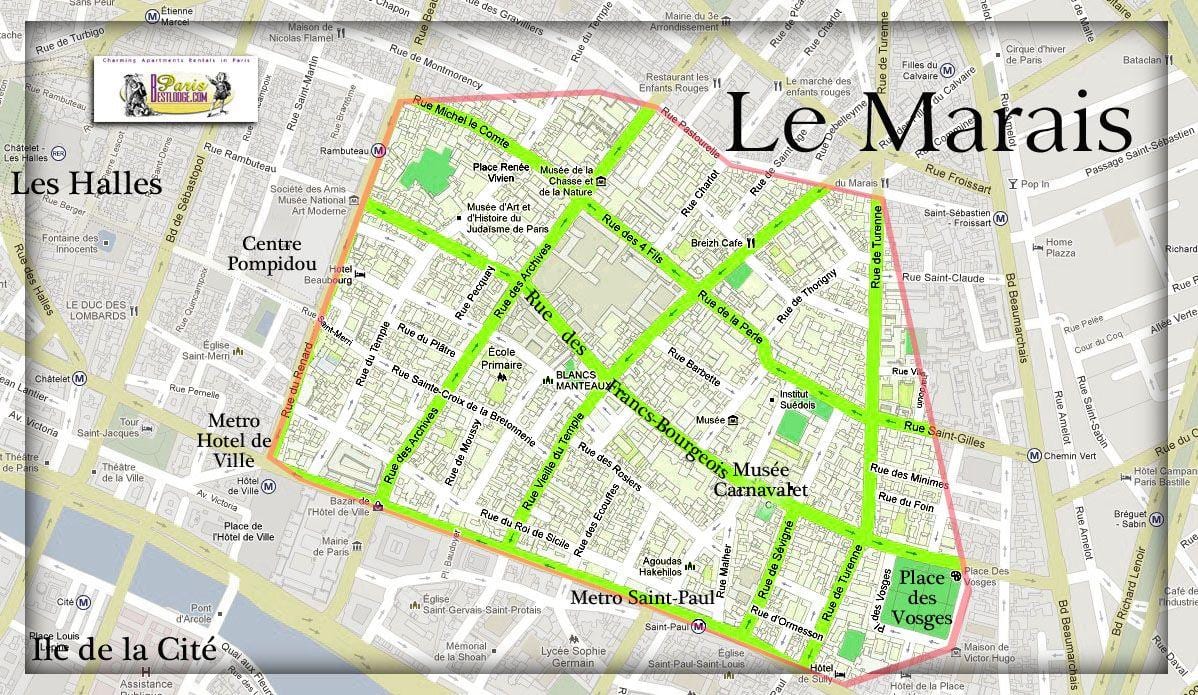 mapa Paryża