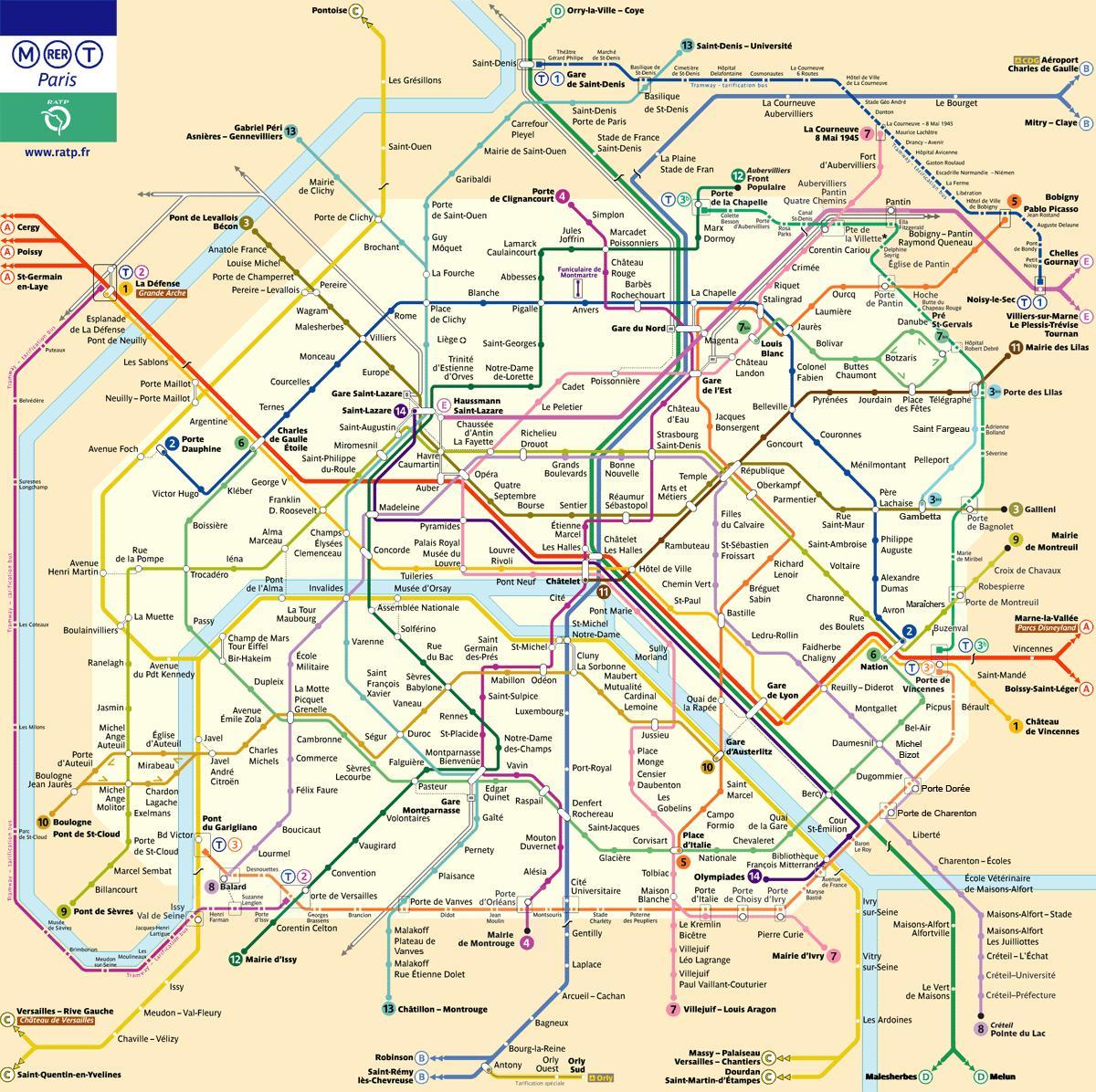 Paryż РАТП mapie