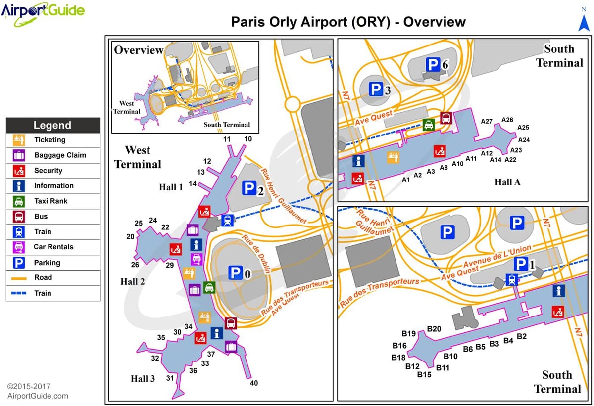 Mapa lotniska Orly