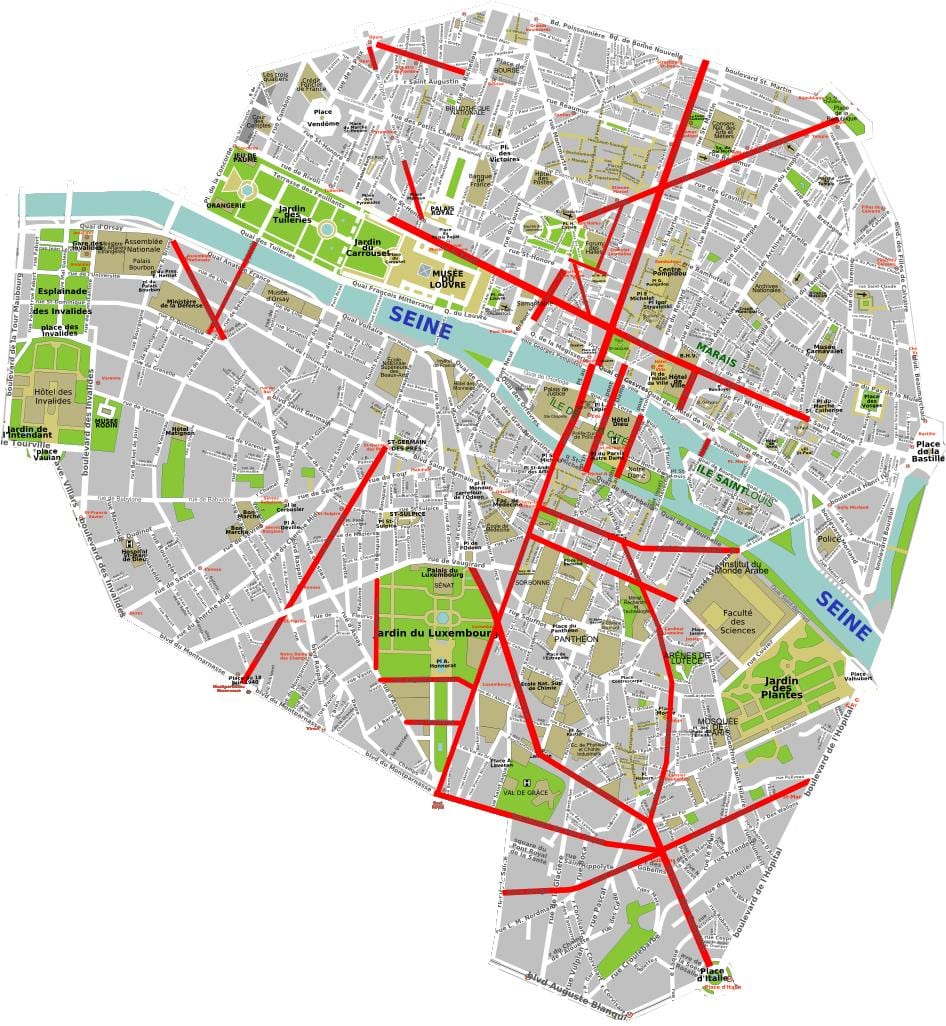 Mapa Osman Paryż