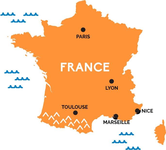 Paryż, Francja na mapie
