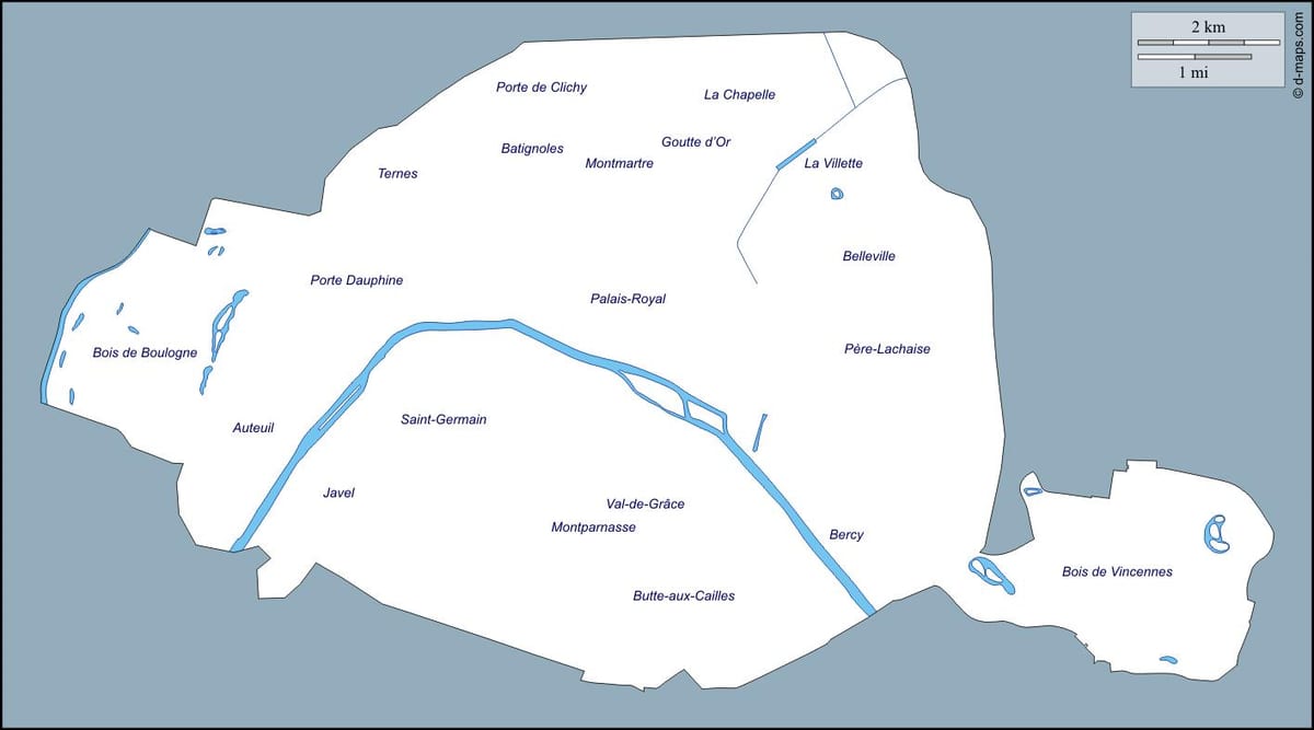 Mapa Paryża plan