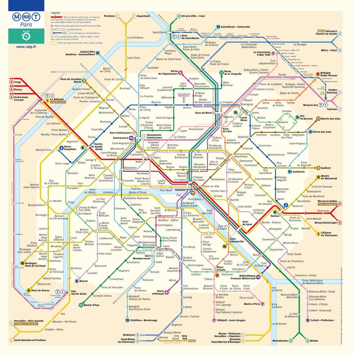 metro w Paryżu mapa