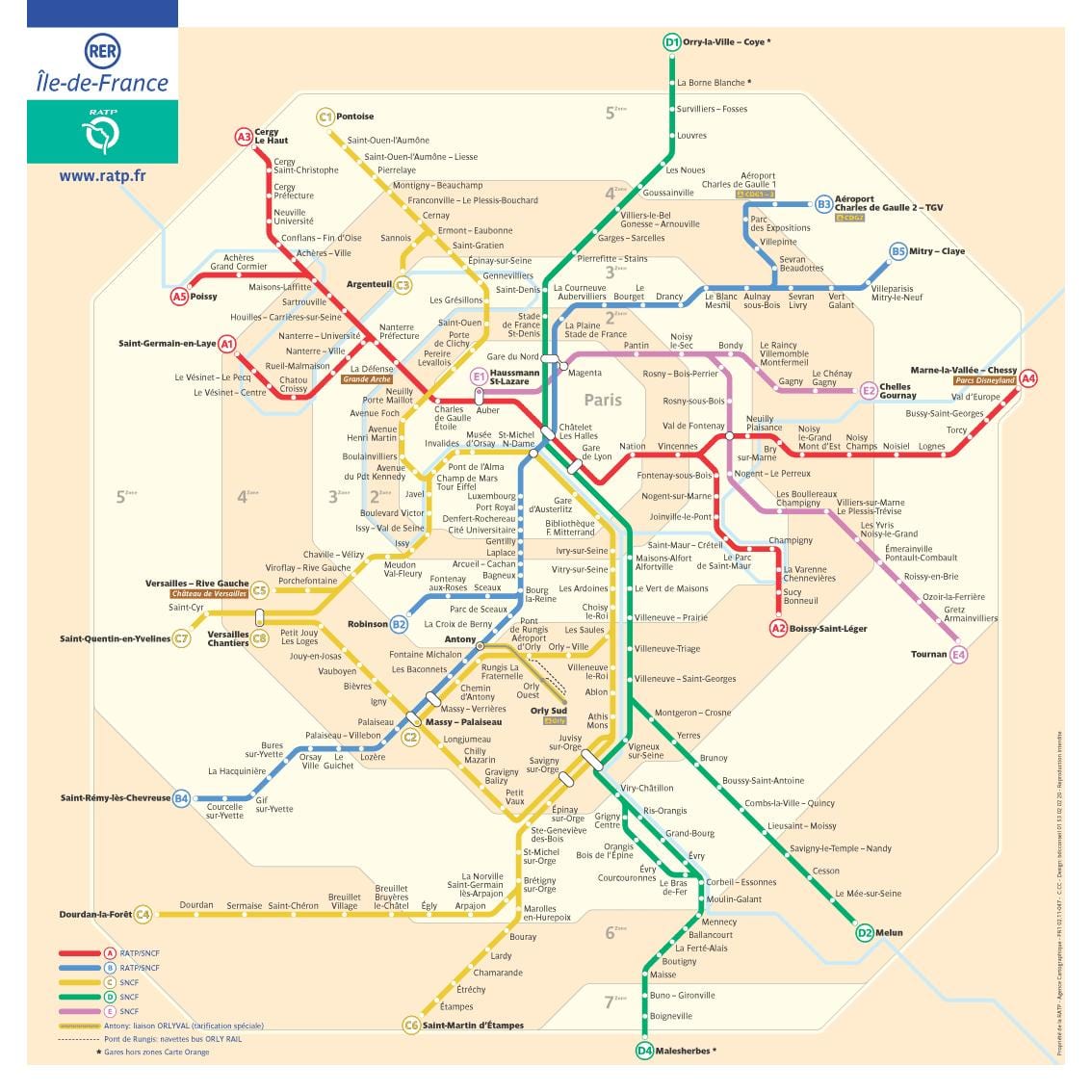 Mapa Paryża obszarów turystycznych 
