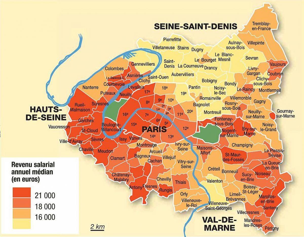 mapa Paryża i okolic