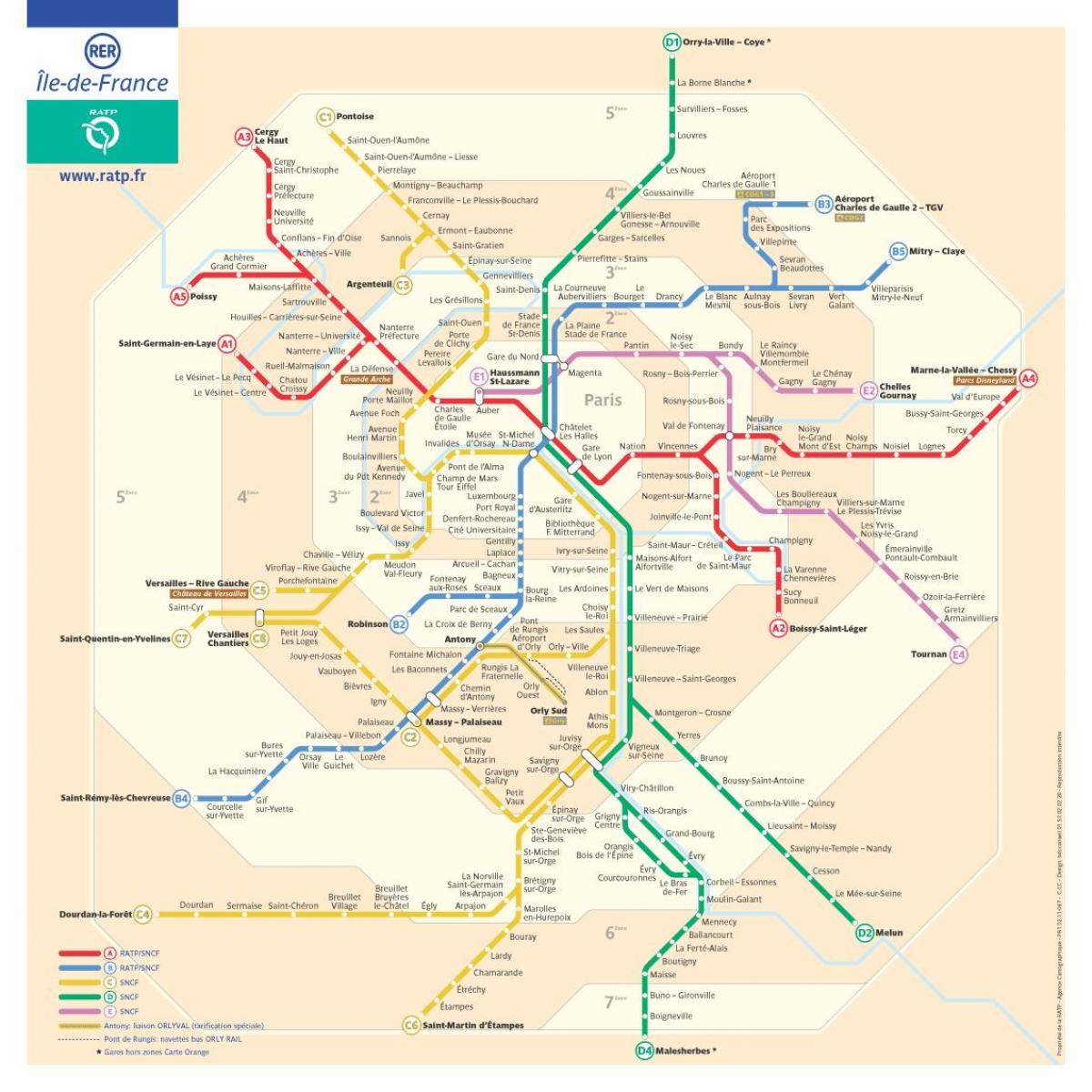 RER i metro mapa