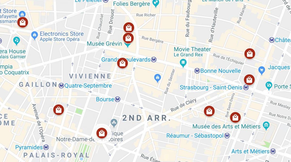 Mapa Paryża fragmenty