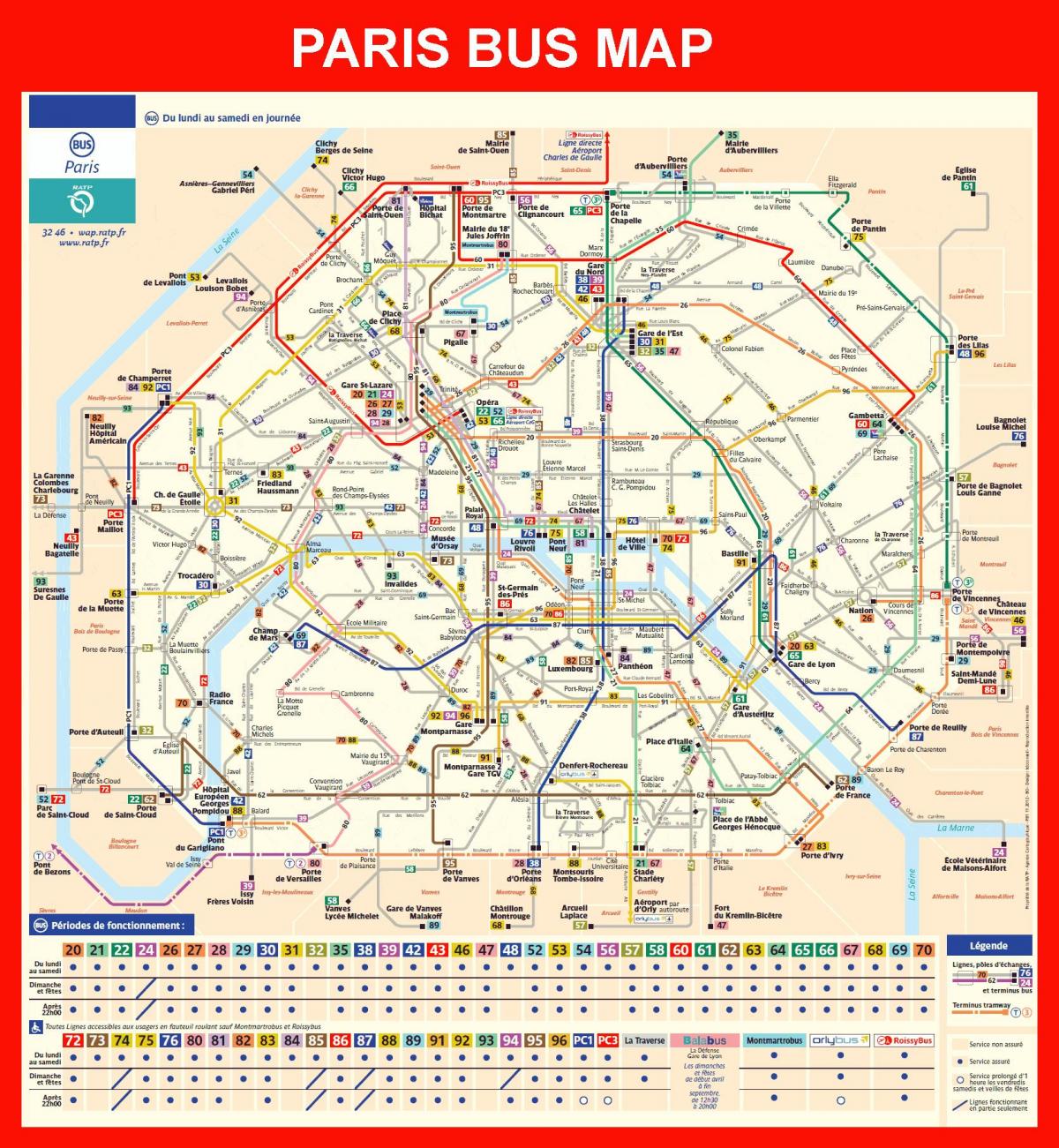 mapa autobusów Paryża