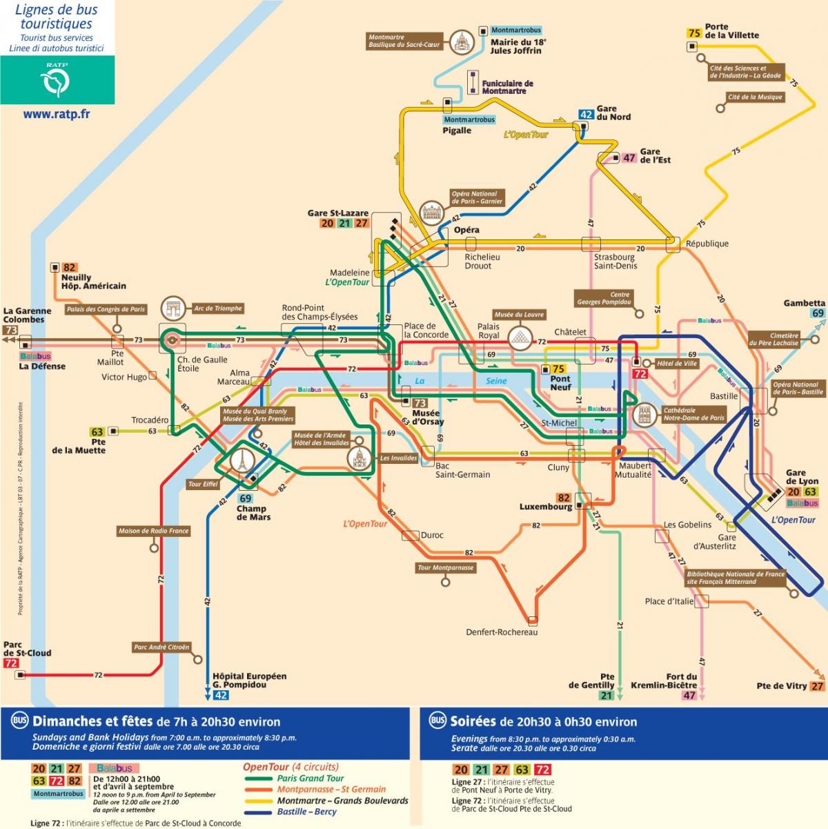 Paryż city tour przystanek mapie