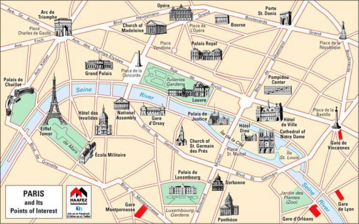 Mapa Paryża kościołów 