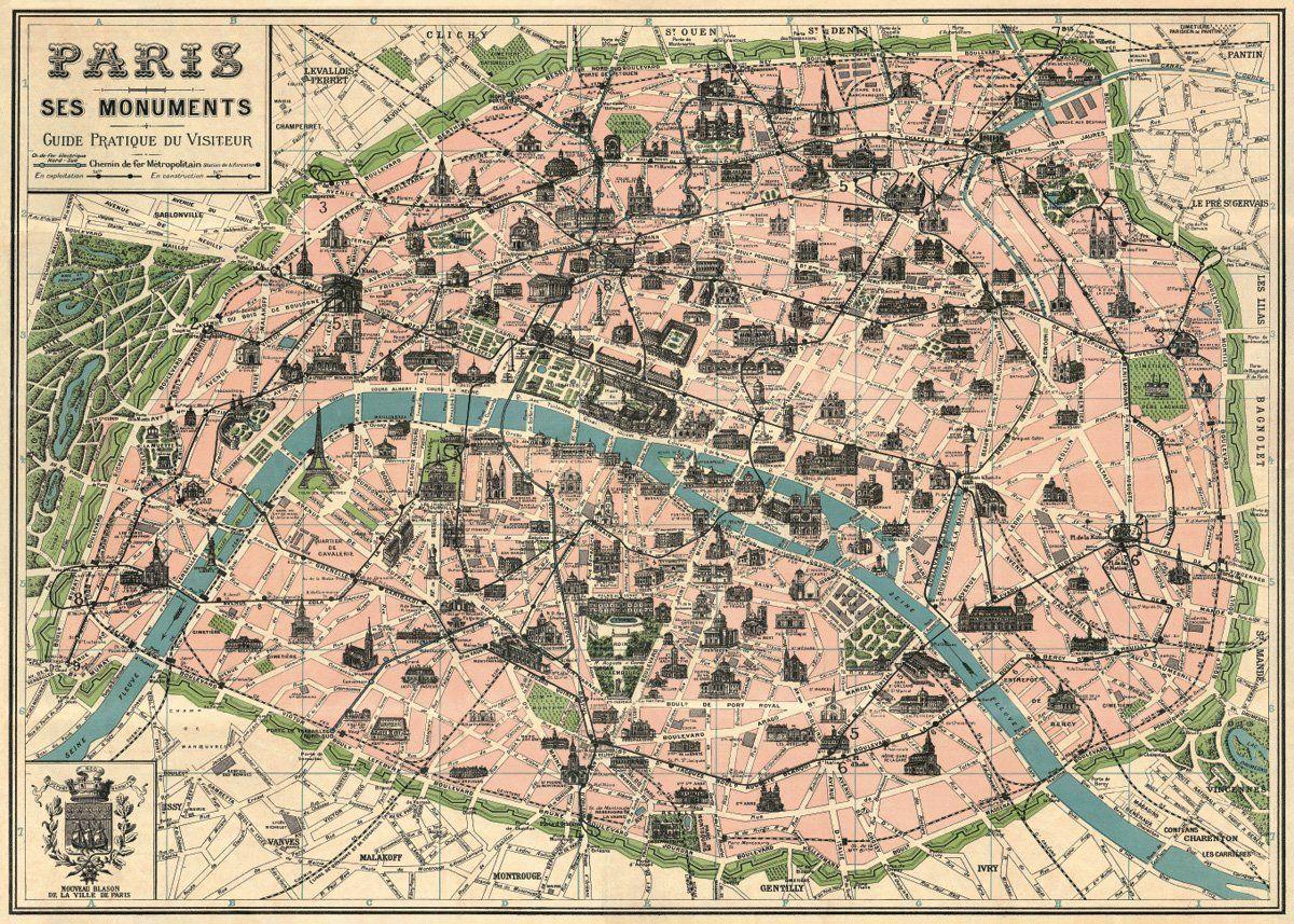 Mapa Paryża antyczny