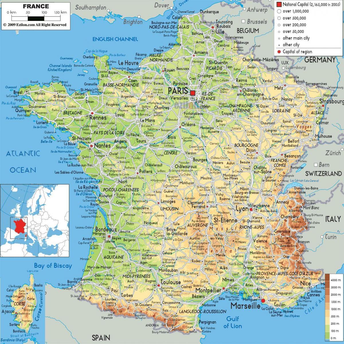 Mapa Paryża kraju