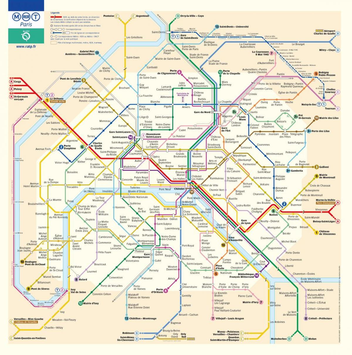 Mapa Paryża tramwajem