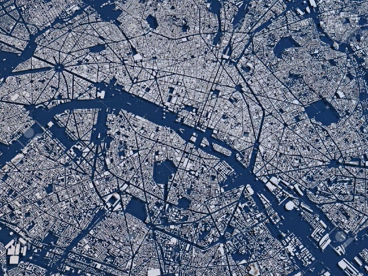 Mapa Paryża, telewizja satelitarna 