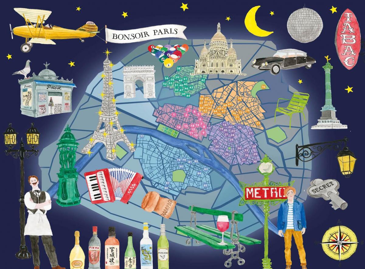 Mapa Paryża nocne życie