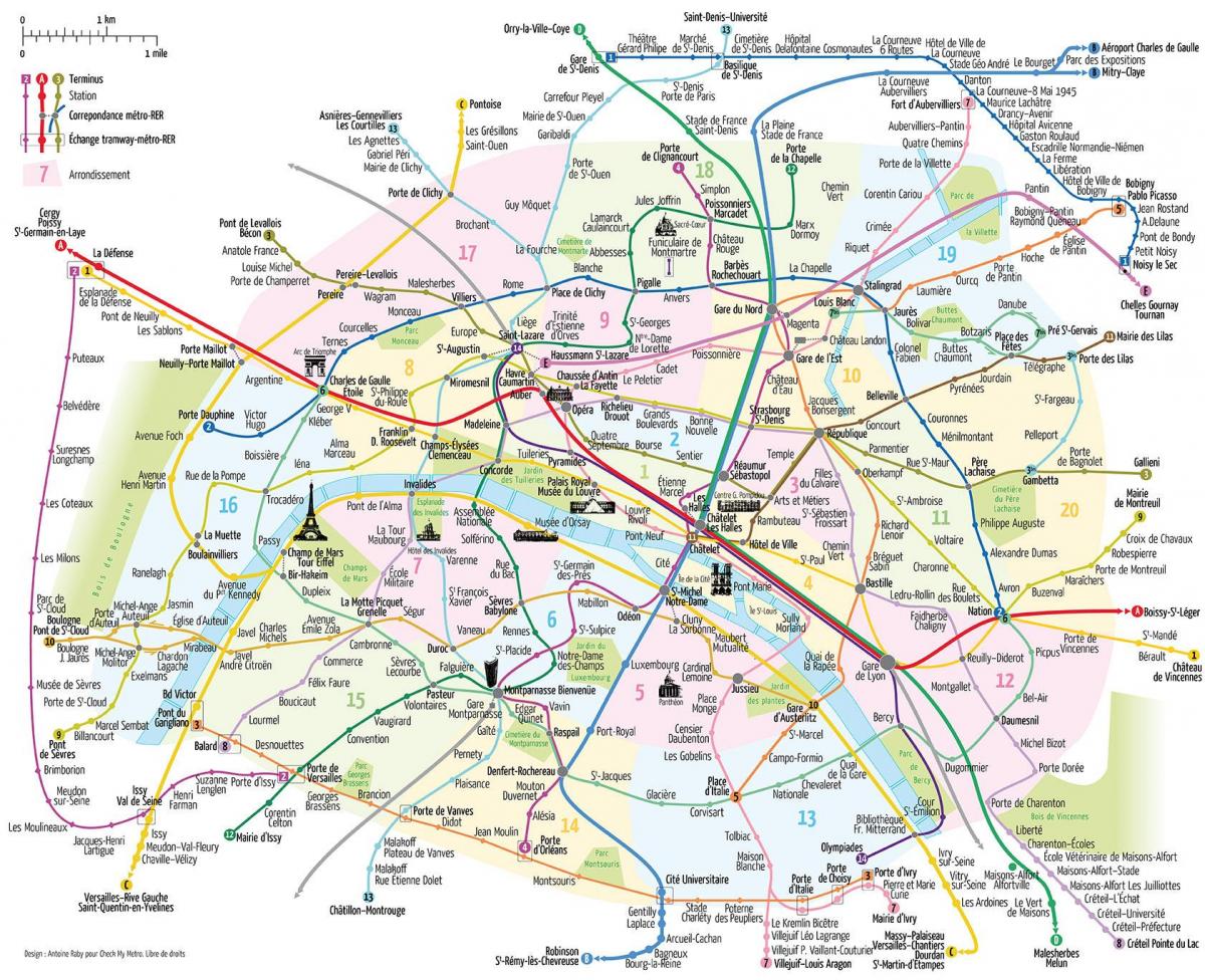 mapa co warto zobaczyć w Paryżu