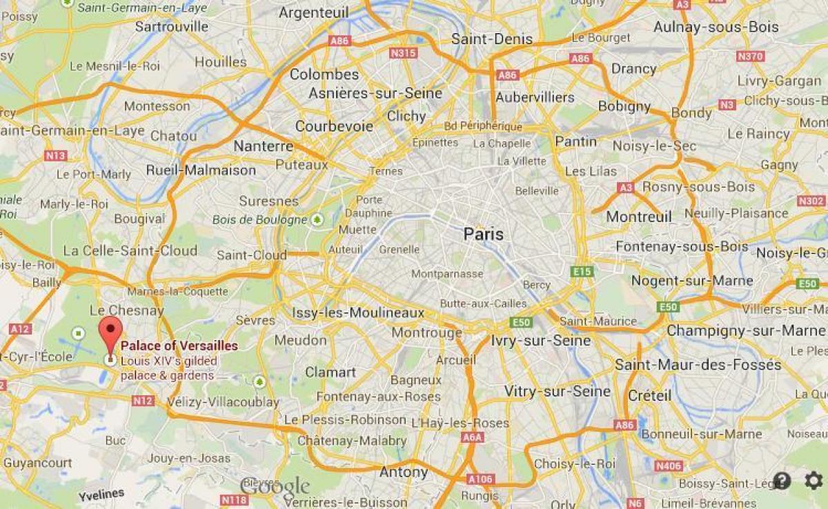 Mapa Versailles, Paryż