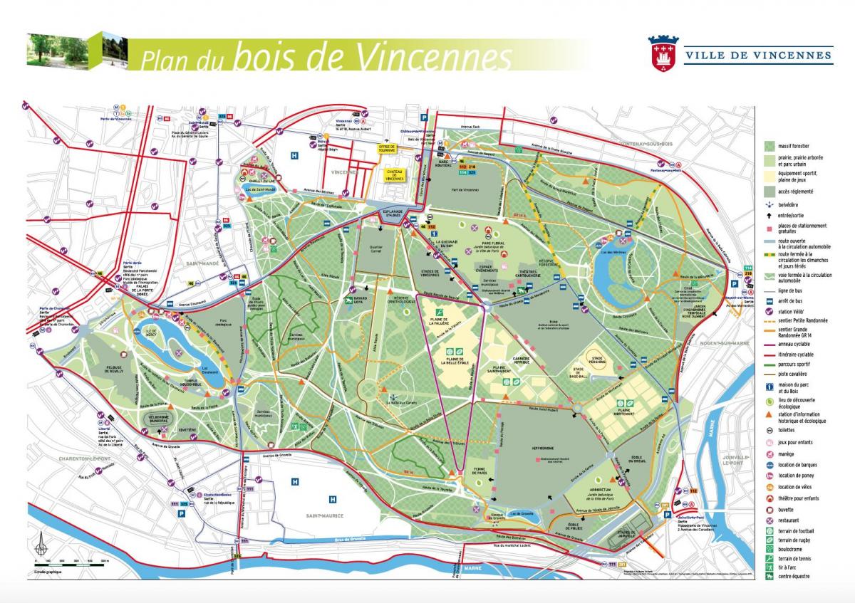 Mapa Vincennes w Paryżu