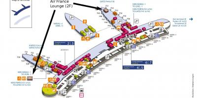 Charles de Gaulle terminal lotniska mapie 2e w 2Ф