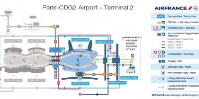 Charles de Gaulle terminal 2 Schemat