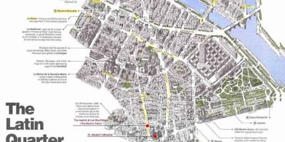 Mapa dzielnicy Łacińskiej Paryża