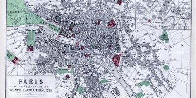 Mapa ofhistorical mapie Paryża