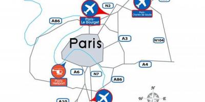 Paryż lotnisko mapie