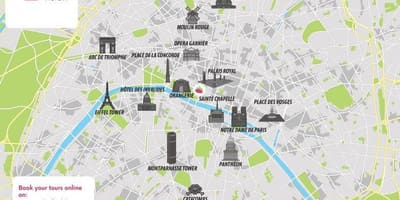 Mapa miasta Paryż, Francja