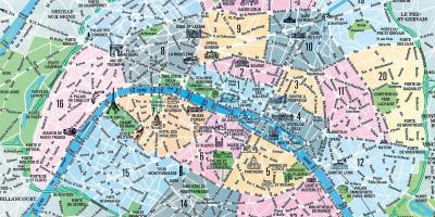 Mapa Paryża dzielnice miasta