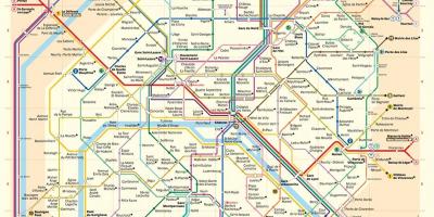Mapa Paryża metra 