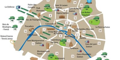 Montmartre Paryż Francja mapa