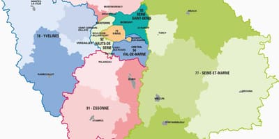 Mapa Paryż, Ile-de-France