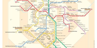 Paryskie metro dworzec mapa