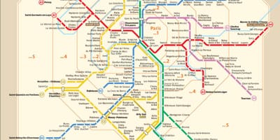 Paryski pociąg trasę na mapie