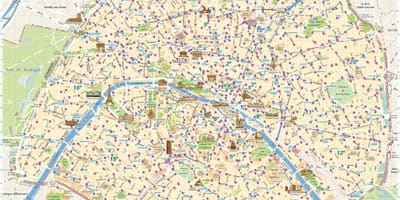 Paryż mapa wypożyczalni rowerów 