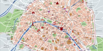 Zabytki Paryża mapie