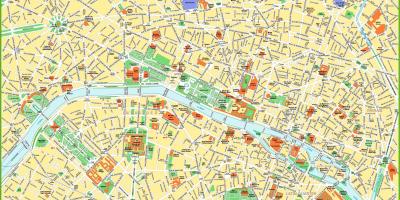 Mapa centrum Paryża i zabytki
