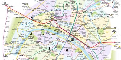 Paryż mapa metra z atrakcji