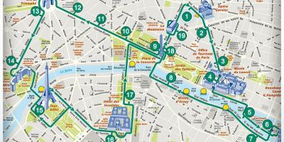 Paryż wycieczka piesza na mapie