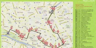 Mapa sztuki ulicy Paryża 