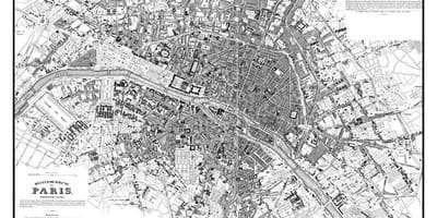 Ogromny vintage Paryż mapa